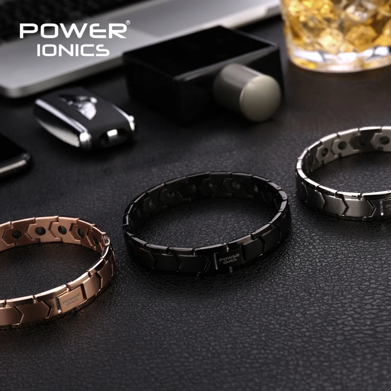 Power Ionics 100% Titanium 99.999% Germanium Mens Womens Blood Pressure Accessory Bracelet Therapy Charm Jewelry Gifts W/ Tool