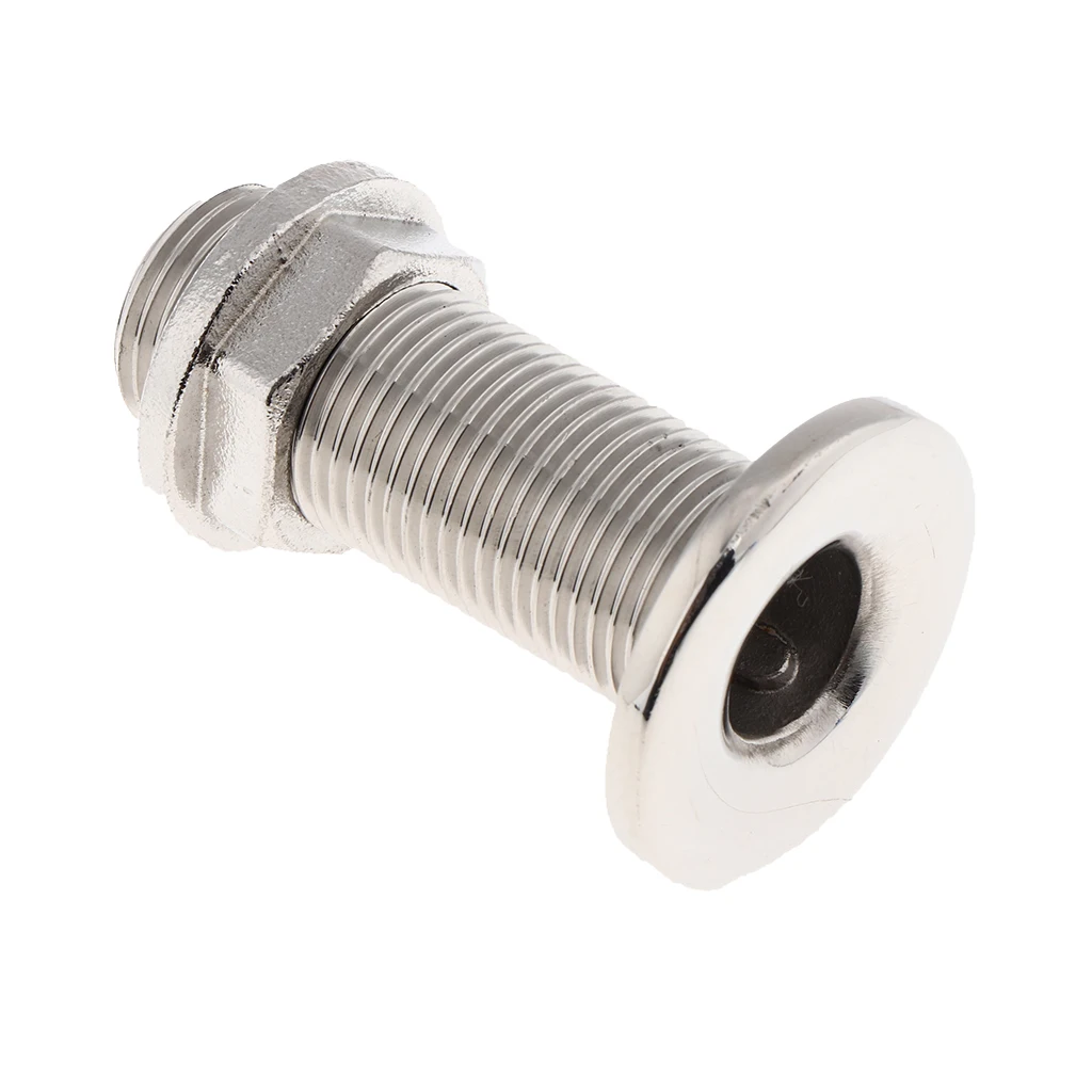 Conector de casco pasante para barco, drenaje para manguera de 38mm, 1-1/2 ", lengüeta de acero inoxidable 316