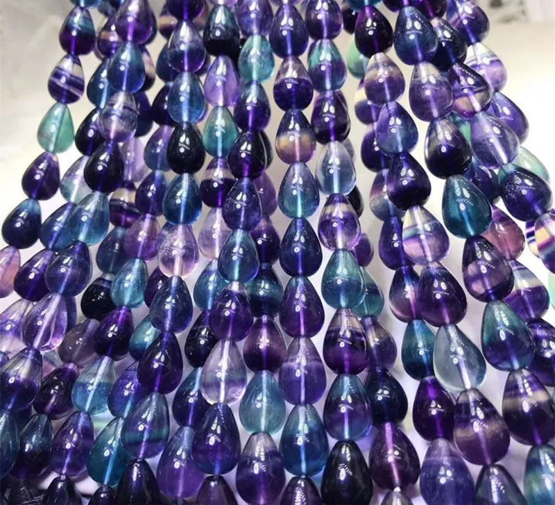 fluorite  purple drop 10*14 mm for DIY jewelry making  loose beads  FPPJ wholesale beads nature gemstone