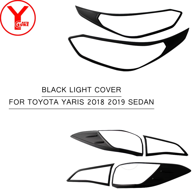 

Chromium Tail Light Cover For Toyota Yaris 2018 2019 Sedan ABS Car Auto Parts Front Lamp Hood Protector Decoration YCSUNZ