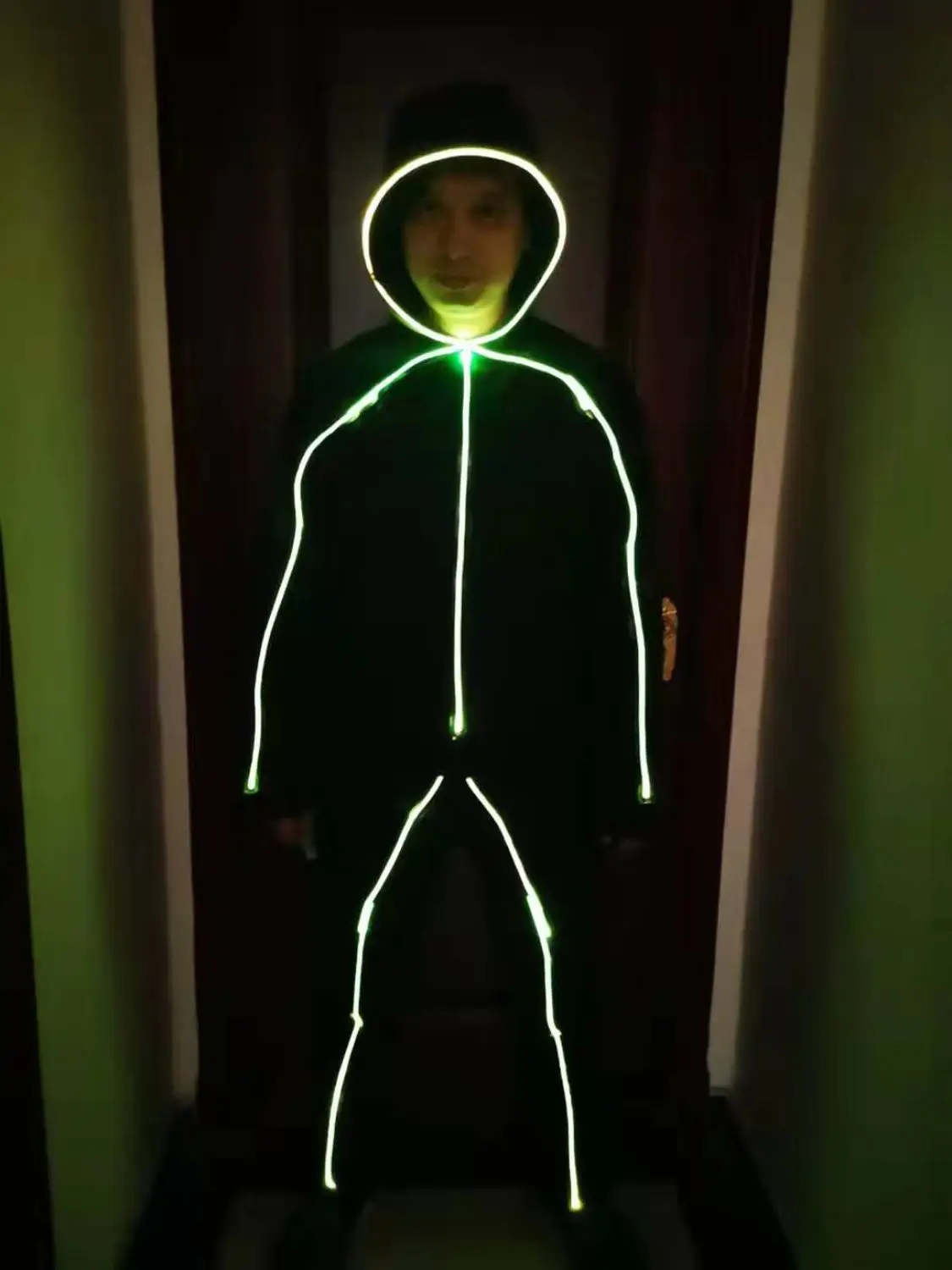 LED Stickman figure costume Kids led stick figure costume led Tron suits dance costume Color change LED Suits Costume image 5