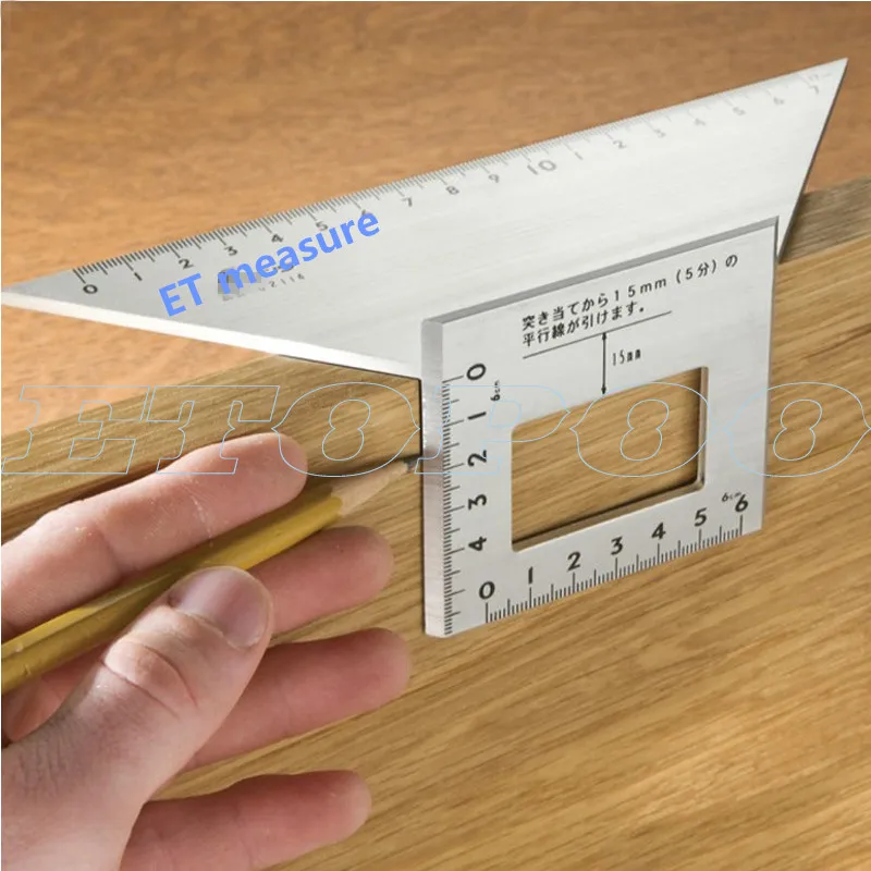 Japanese Aluminum Alloy Square Angle Ruler 45 degrees 90 degrees Gauge Protractor For Multifunctional Carpenter Woodworking Tool