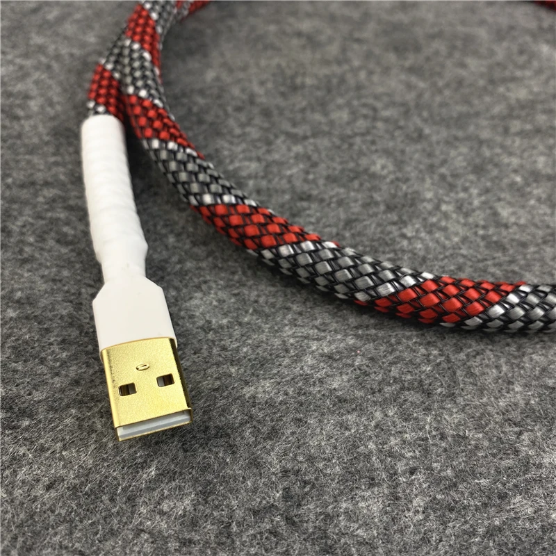 Hi-Fi кристаллическая медь посеребренный USB-кабель звуковой карты ЦАП к цифровых кабелям USB Audio