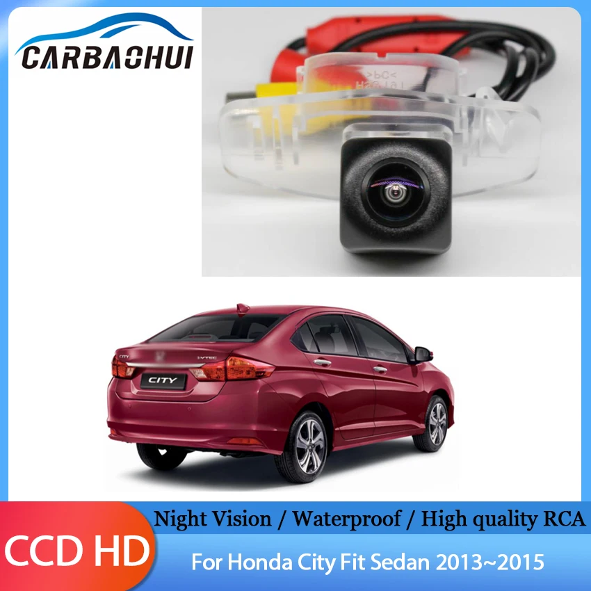 

HD Night Vision High quality RCA Back up Rear View camera CCD license plate camera For Honda City Fit Sedan 2013 2014 2015