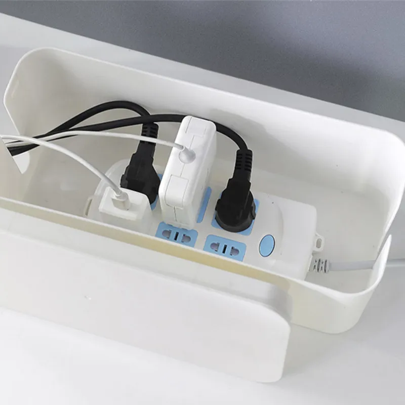 Cable Tidy Storage Box Safety Power Cord Socket Case Organizer Practical Home Office Wire Management Dustproof Home Garden