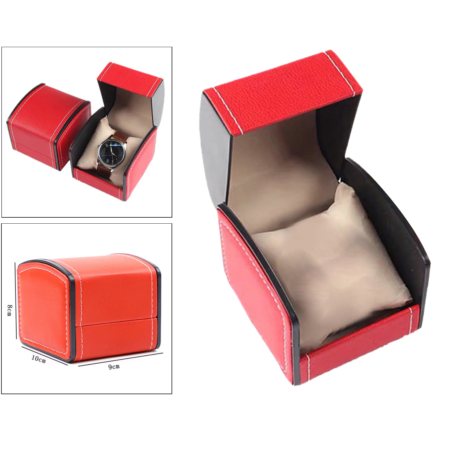 Classic PU Leather Watch Case Storage Holder Organizer Bracelet Jewelry Box 1 Slot Watch Box Jewelry Box Leather Soft Pillows