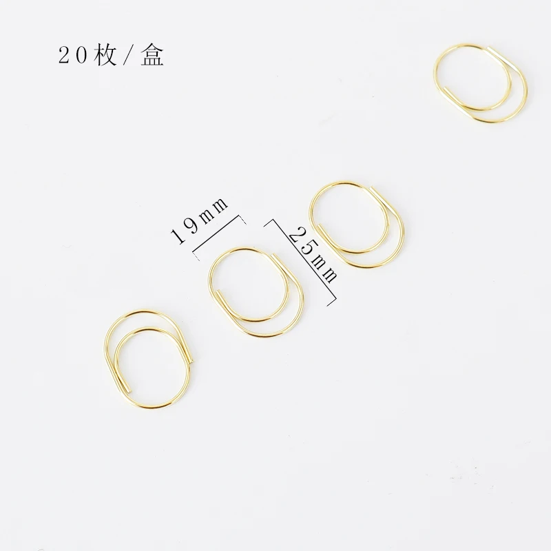 TUTU factory supply 20pcs/lot 19x25mm kawaii Baby fat paper clips gold available large wide paper clips on Promotion H0495