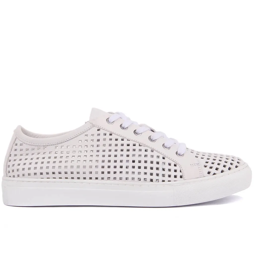 Sail-Lakers Kulit Putih Sepatu Pria