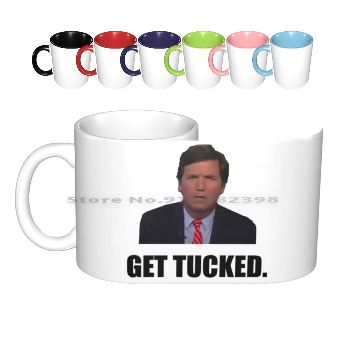 Get Tucked Carlson Ceramic Mugs Coffee Cups Milk Tea Mug Get Tucked Carlson Best Logo Creative Trending Vintage Gift Bottle Cup