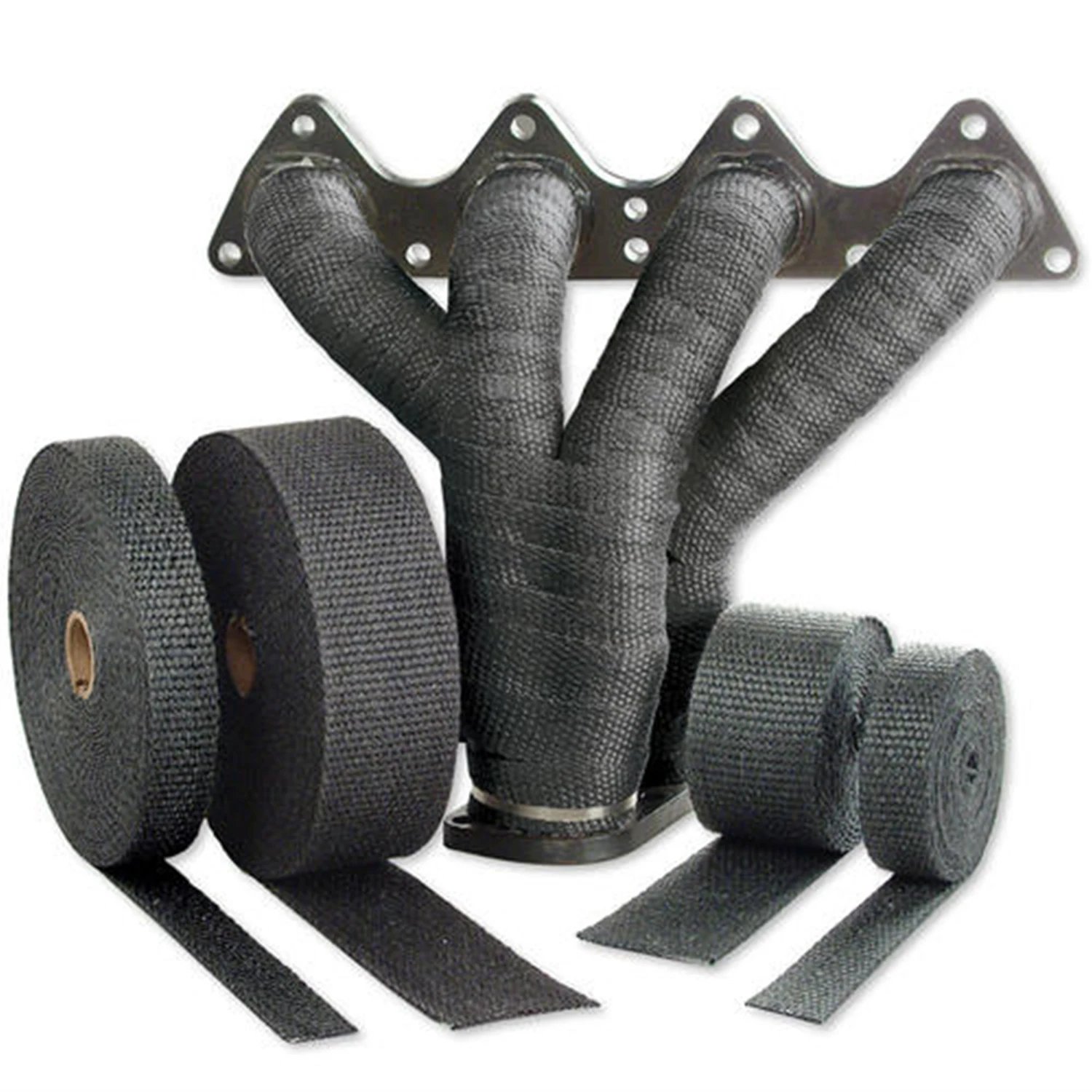 5cm*5M 10M 15M 20M Motorcycle Exhaust Heat Wrap Thermal Exhaust Tape for Motorcycle Fiberglass Heat Shield Tape with Stainless