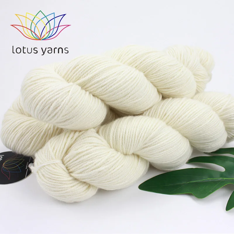 100g Hank Merino Cashmere Blended Yarn Undyed Hand Knitting Crochet Aran Weight Natural White