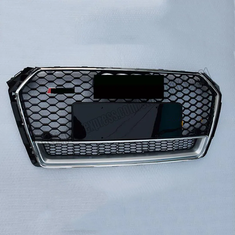 For Audi A4 B9 S4 2017 17 2018 18 2019 19 RS4 Honeycomb Grille Grill Chrome Trim And Rings