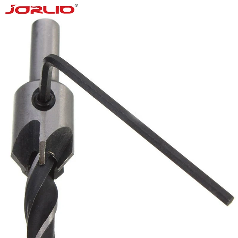 7PCS flauto svasatore punta da trapano HSS alesatore vite foro taglierina strumento di smussatura del legno