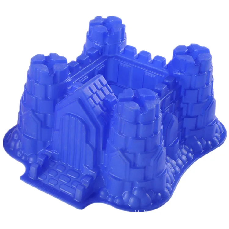 Castle Shapes Silicone Cake Mold 3D Pebble Soap Craft Maker Dessert Pudding Mousse Baking Chocolate Decorating Tools