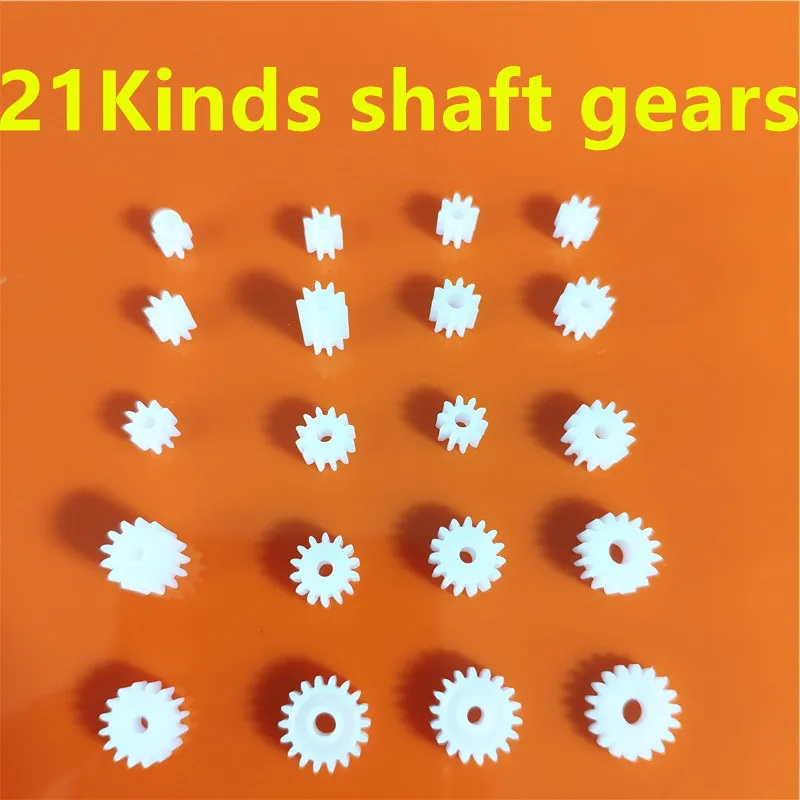 All Kinds Plastic Shaft Gears Group 2 Motor Teeth Axis Gears Sets 1mm 2mm Hole Diameter DIY Helicopter Robot Toys Dropshipping