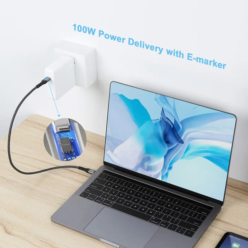 Fasgear PD100W USB Type C to USB C 3.1Gen 2 Charging The Phone Cable for MacBook Smartphone Huawei Xiaomi Samsung 10Gbps USB C
