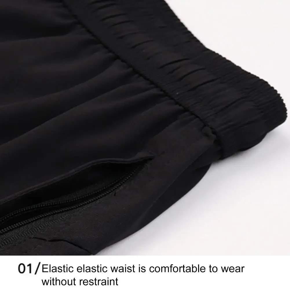 Plus Size Men Casual Shorts Adjustable Drawstring Elastic Waist Solid Color Breathable Mid Waist Men New Summer Training Shorts