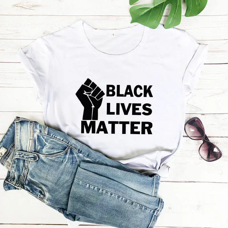 Black Lives Matter All Lives Matter 2020 New Arrival Summer Casual 100%Cotton Funny T Shirt I stand with you Love Each Other