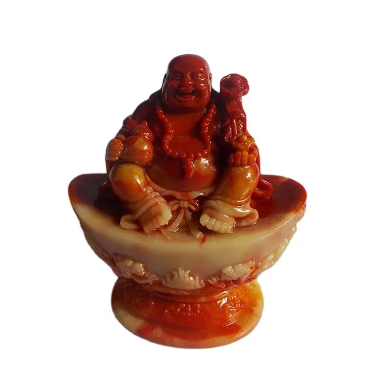 

Shoushan Stone Buddha Stone Carving Home Furnishing Lucky Hannaford Gold Ornaments Business Gifts Home Feng Shui