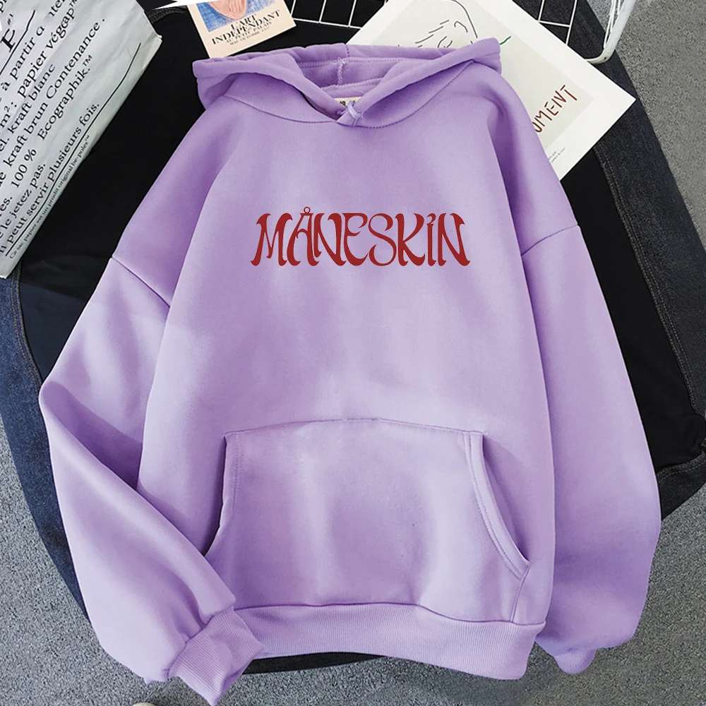 Maneskin Hoodie 2021 New Summer Fashion Mens Oversized Women Hip Hop Hoodies Male Daily Harajuku Loose Fleece Hooded Pullovers