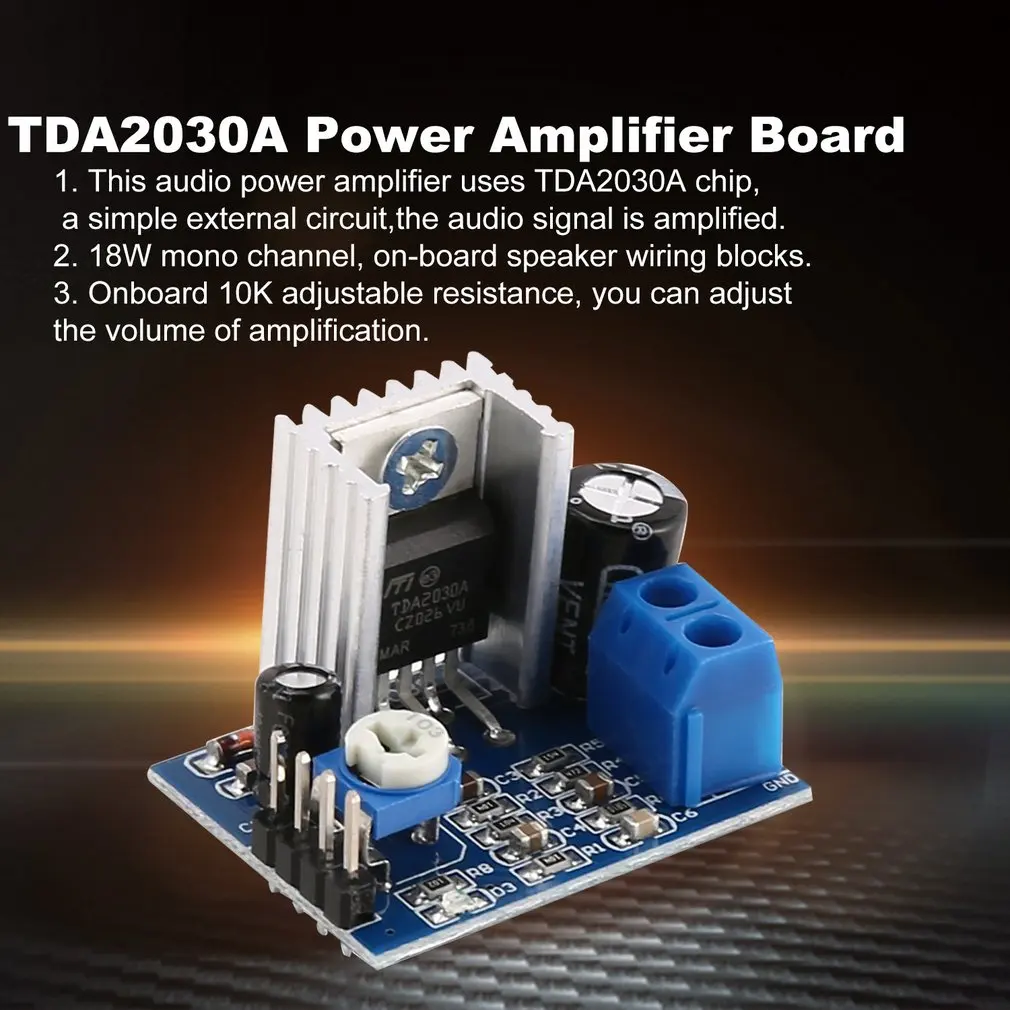 TDA2030A Super Mini DC 6-18V Power Amplifier Board Module Dual Channel Electronic DIY Tool Audio Amplify Volume Adjustable