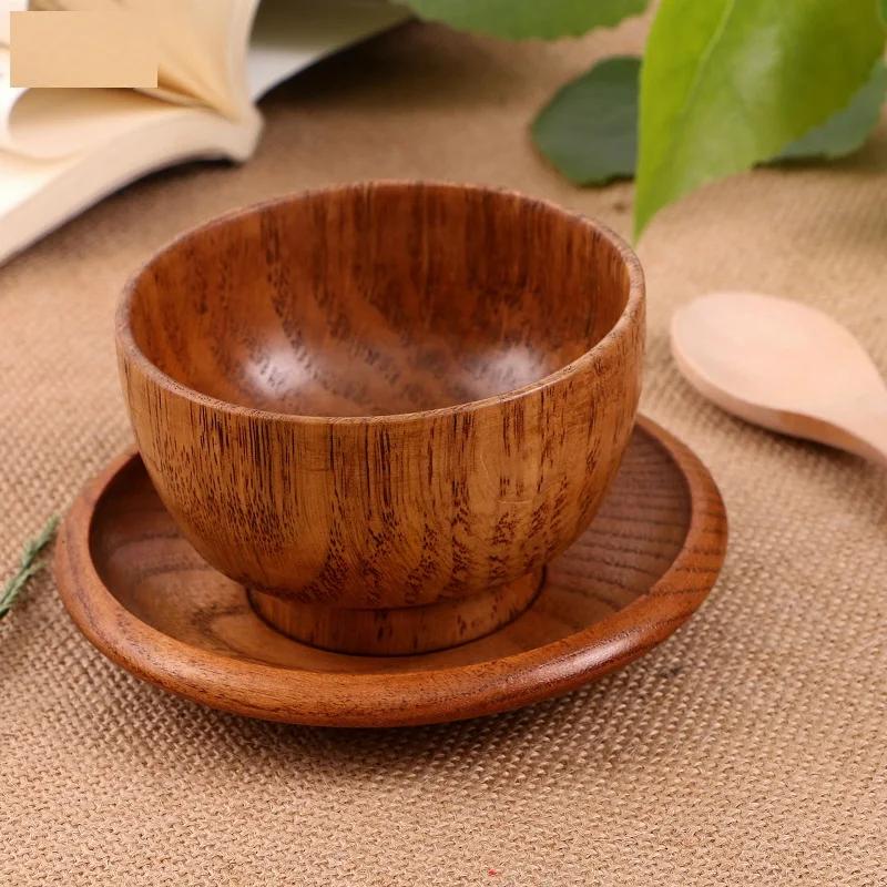 With Chassis Wooden Bowl Cup Mat Primitive Handmade Beer Rice Water Eco-Friendly Milk Tea Noodles Natural Fine Pattern Spruce