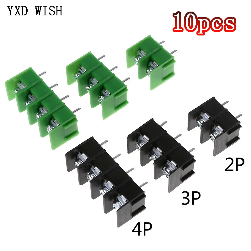 10pcs 7.62mm PCB Screw Terminal Block Wire Connector KF7.62-2P 3P 4P MG762-2 3 4 Pin Block Connector Black Green 7.62mm Pitch