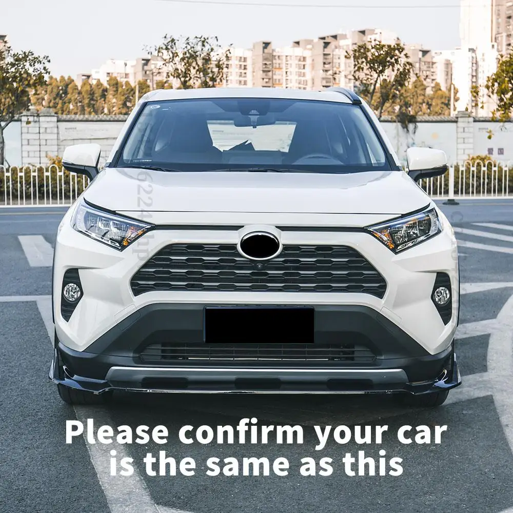 Guard Tuning Accessories Splitter Cover Front Bumper Lip Chin Carbon Fiber Look Decoration Trim For Toyota RAV4 2019 2020 2021