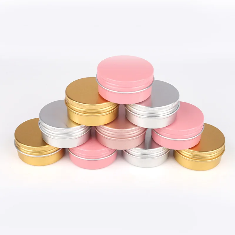 50g Empty Skin Care Cream Aluminum Jars White Gold 50ml Makeup Nourishing Face Foot Lotion Containers Bottles for Diy Mask Maker