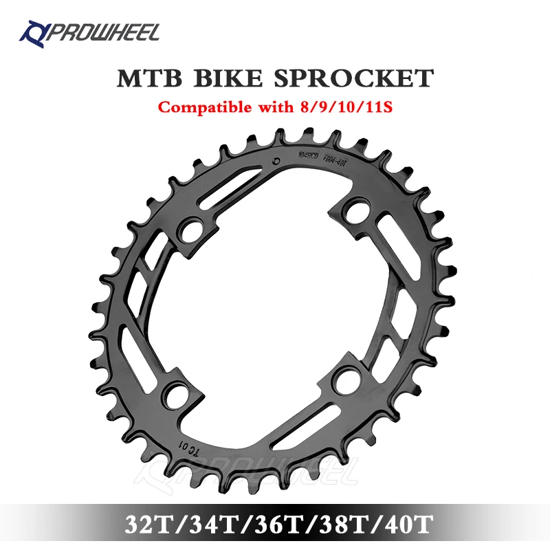 PROWHEEL – plateau étroit et large de vélo de montagne 32T 34T 36T 38T 40T, roue de chaîne 104BCD vtt, pignon, plaque dentaire, pièces de manivelle