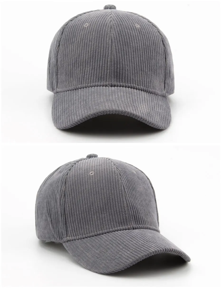 CNTANG Neue Cord-Baseballkappe für Damen und Herren, modische Snapback-Kappe für Herbst und Winter, Hip-Hop-Kappen, lässige Vintage-Markenhüte, Unisex – Detail 6