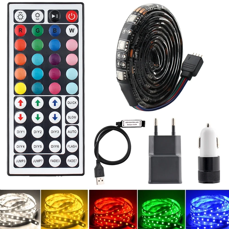 5V LED Strip Light USB RGB 5050 TV Backlight Waterproof 1M-5M RGB LED Tape DC 5 V Volt strip light 44key Remote Control Amblight