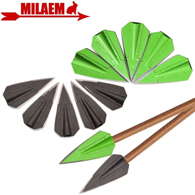 3/6/12pcs Archery Hunting Arrowheads Arrow Points Target 2 Blades Arrow Tips Broadheads Practice For 8mm Arrow Shaft Accessories