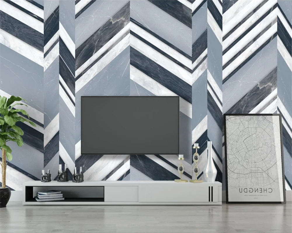 beibehang Custom modern minimalist marble mosaic stripes decoration decoration TV background wallpaper wall papers home decor