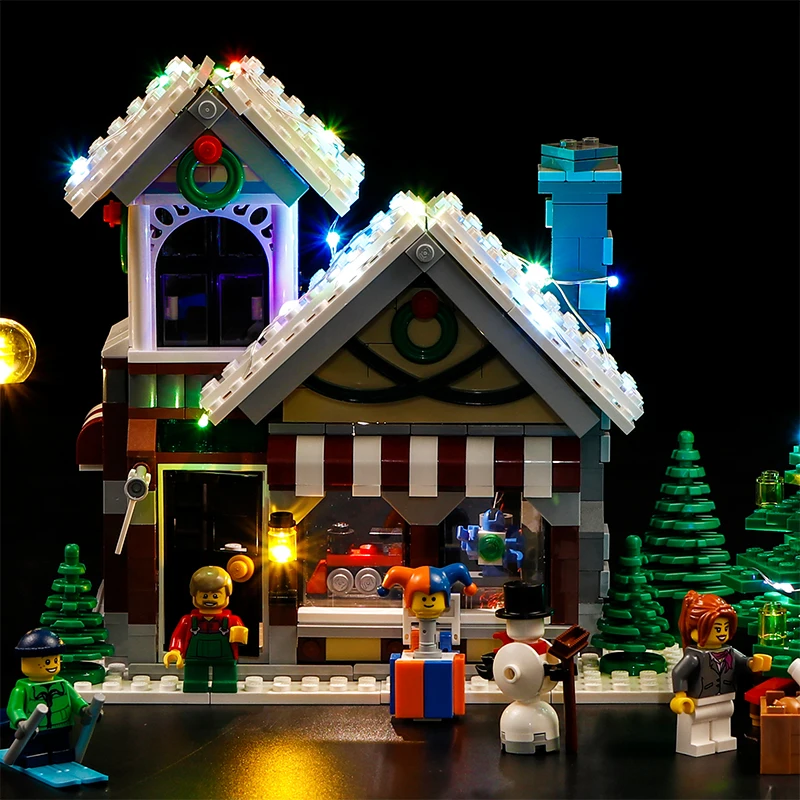 LED Light Set For Christmas Gift 10249 Winter Village Toy Shop And 35019 DIY Toys Blocks Bricks Only Lighting Kit No Model