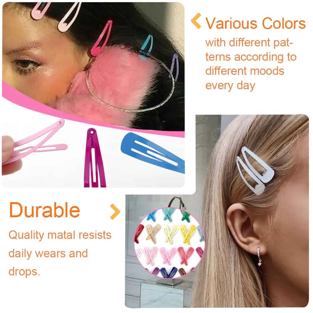 20/40Pcs Hair Clips Colorful Hairpins Women's Hair Clips Barrettes Clip Pins Metal Cute Snap Alligator Hairpins Women Accessorie