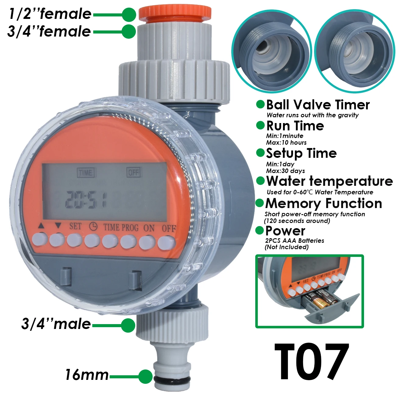 KESLA Garden Automatic Watering System Timer Rain Sensor Solar LCD Electronic Drip Irrigation Controller Greenhouse Irrigator