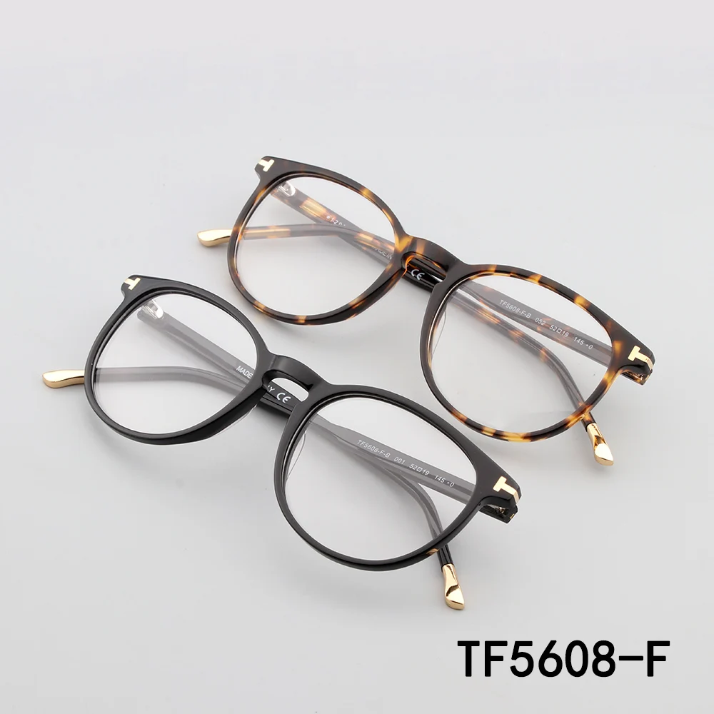 Tom Brand Design Fashion New Reading Eyeglass Frames Prescription Glasses Frame Women Men Acetate Myopia Optical Eyewear TF5608