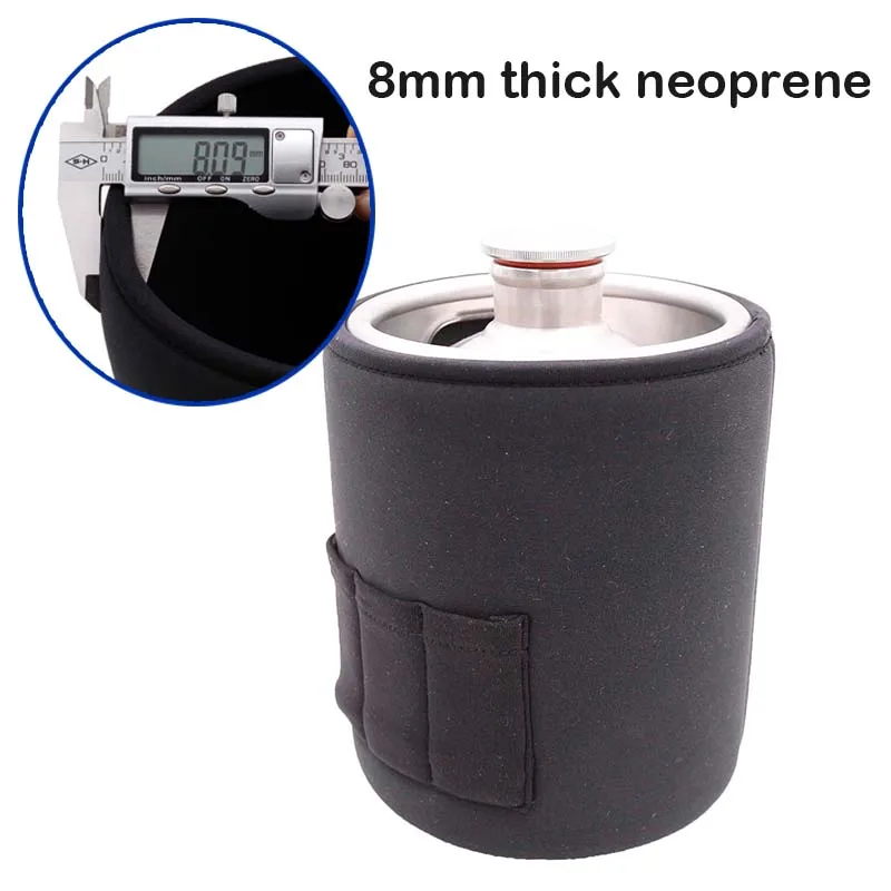 Homebrew Mini Keg Insulated Jacket with Shoulder Belt 2/4/5/10L Comes with co2 bulb pockets 8mm Neoprene Portable Barrel Glove