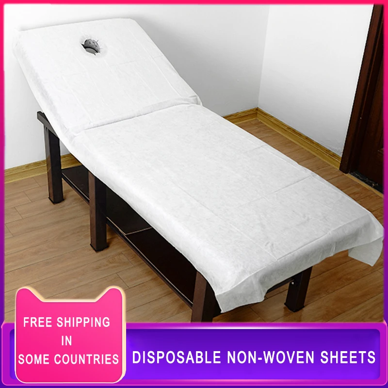 20/50/100pcs Disposable Spa Massage Mattress Sheets Salon Massage Bed Sheets Non-Woven Paper Table Cover Tattoo Supply With Hole