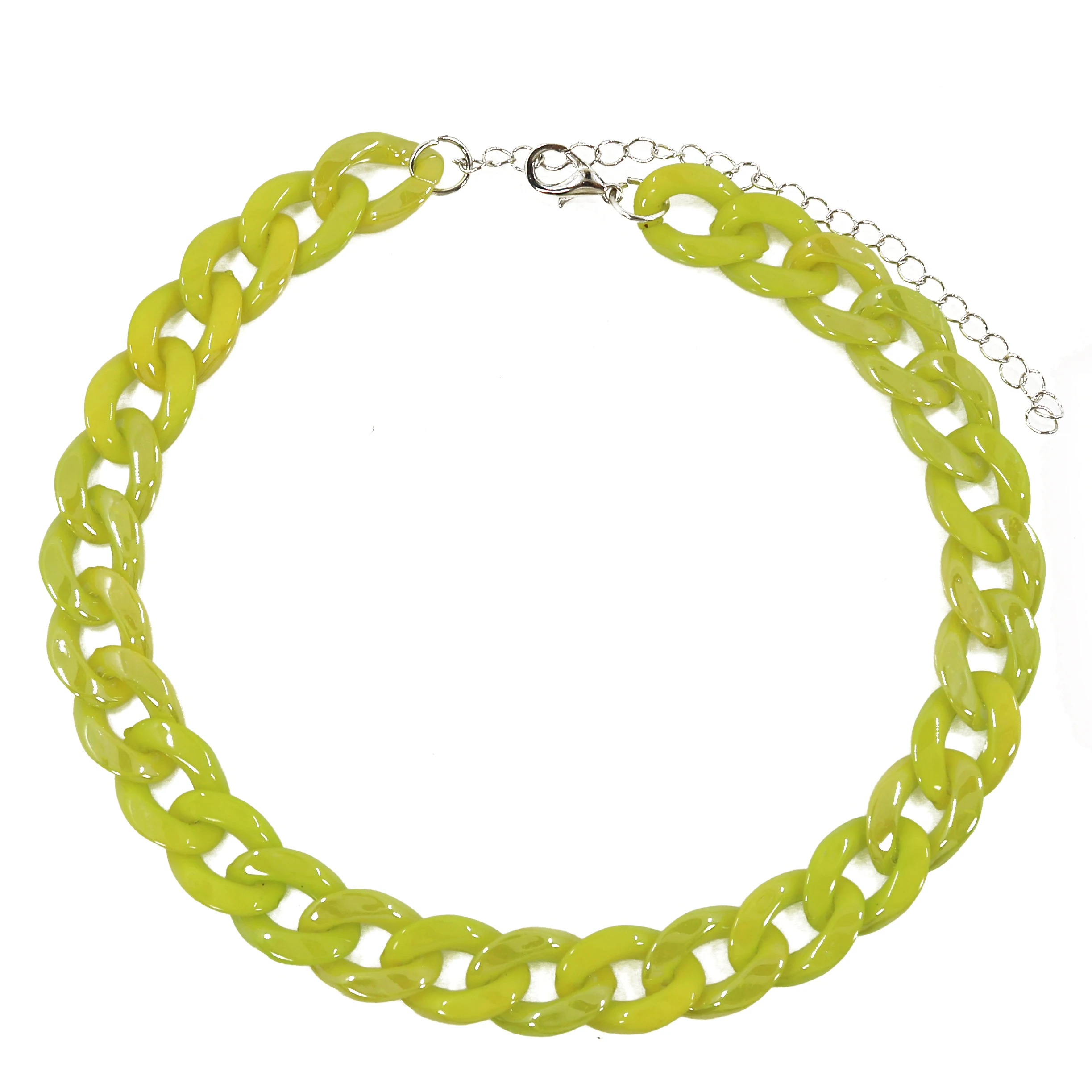 Shine Acrylic Chain Necklace Colored Chain Collar Necklaces & Pendants for Women Men Boho Jewelry Gift Drop Shipping