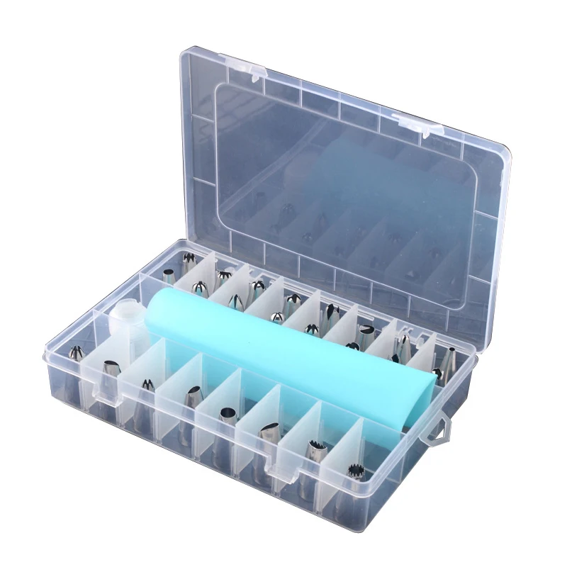 Multifunctional Baking Tool Silicone Kitchen DIY Frosted Reusable Pastry Bag Nozzle Set Stainless Steel Cake Decorating Tool Set