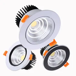 Luz empotrable Led regulable, punto de techo, 3w, 5w, 7w, 9w, 12w, 15w, 18w, AC85-230V, luces empotrables, iluminación interior