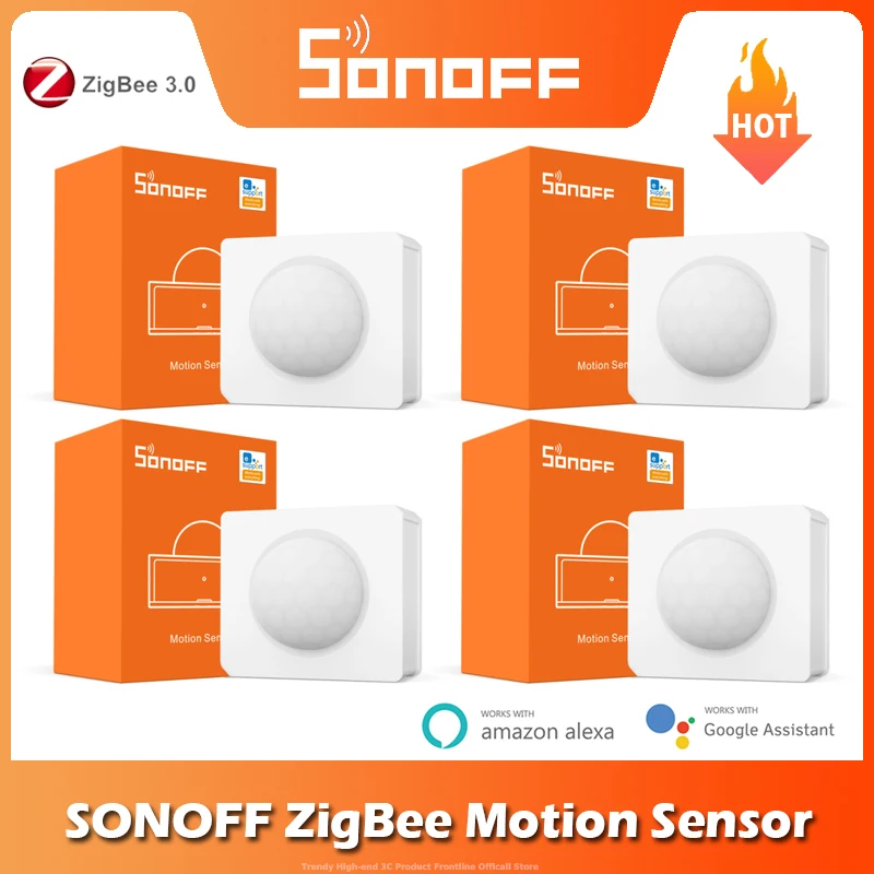 SONOFF-Sensor de movimiento SNZB-03 ZigBee, dispositivo inteligente práctico que detecta el disparador de movimiento, alarma que funciona con