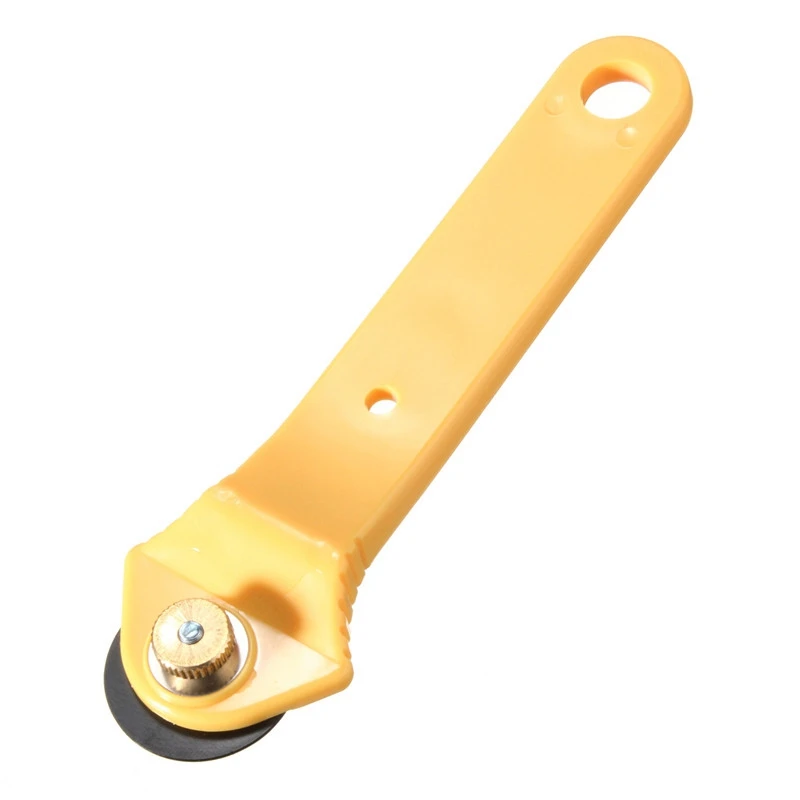 ผู้ใหญ่สีเหลือง Roller CUTTER ใบมีดวงกลมผ้าตัดเครื่องตัดสแตนเลส 28 มม.Quilting เครื่องมืออุปกรณ์