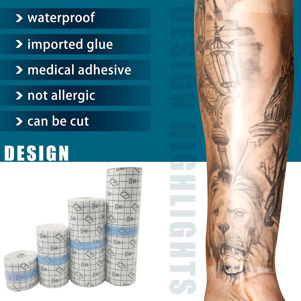 5m 10m Waterproof Protective Tattoo Healing Film For Aftercare Bandage Transparent Skin Tattoo Healing Repair Film Wrap Roll