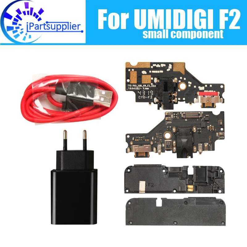 100% Original New usb plug charge board USB board+microphone loud speaker charger set Replacement Accessories for UMIDIGI F2.