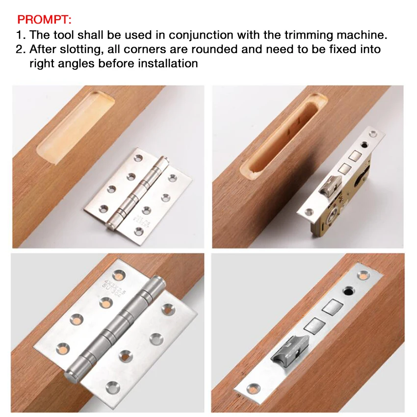 Wooden door hinge bolt hole opener multifunctional solid wood door professional slotting trimming machine guide plate