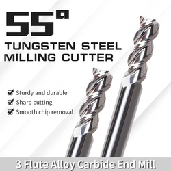 Augusttools HRC55 End Mill Aluminum Carbide Milling Cutter Tungsten Steel Router Bit CNC Cutting Tool For Copper PVC 6x50l 4x50l