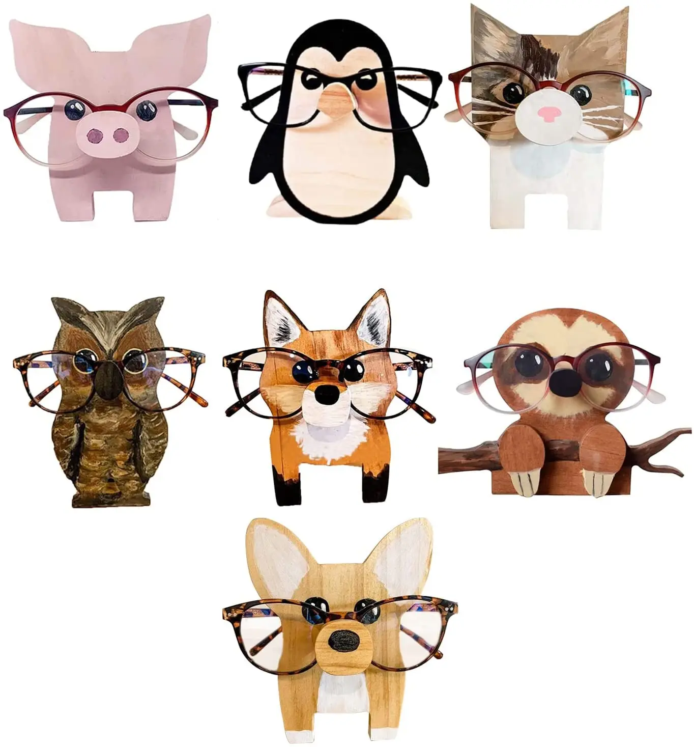 Animal Glasses Rack Hand Carve Wood Eyeglasses Spectacle Sunglasses Holder Stand Dropshipping